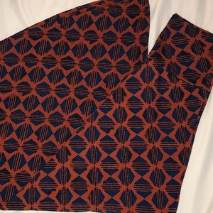 LuLaRoe Maxi Small Rust Orange and Navy